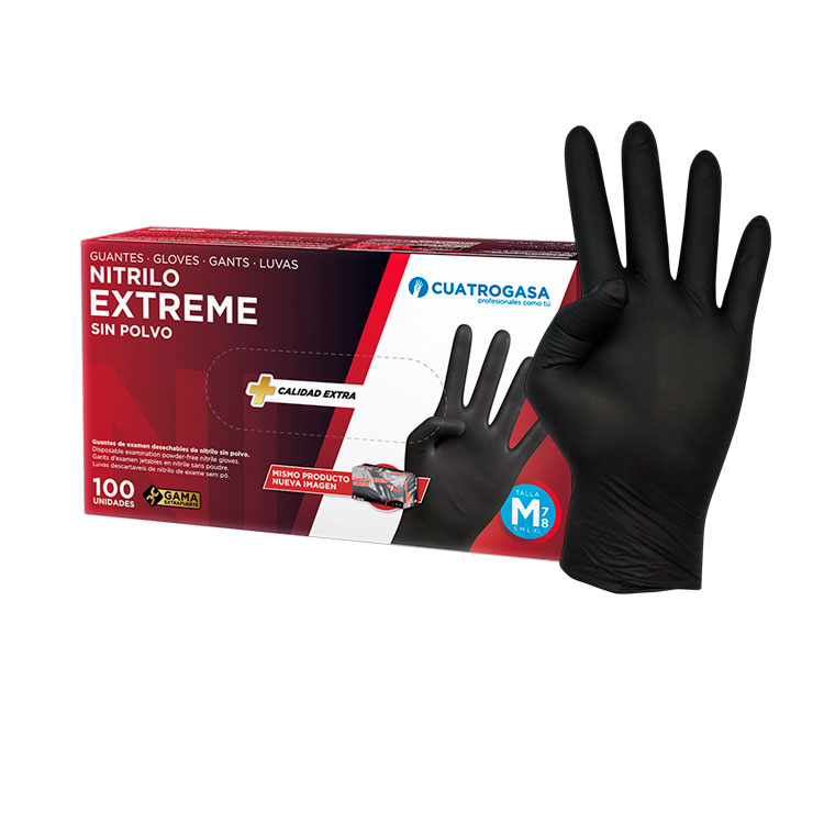 Luvas Nitrilo Pretas - Extreme - Gama Extra Forte