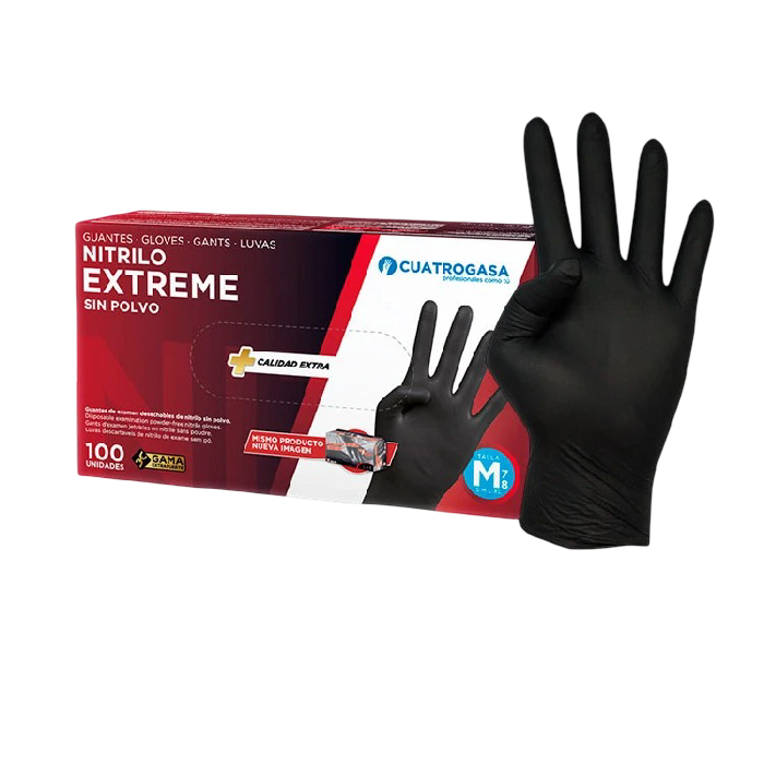 Luvas Nitrilo Pretas - Extreme - Gama Extra Forte